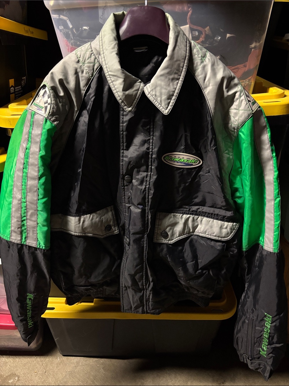 Men's Black & Green Kawasaki Racing Jacket